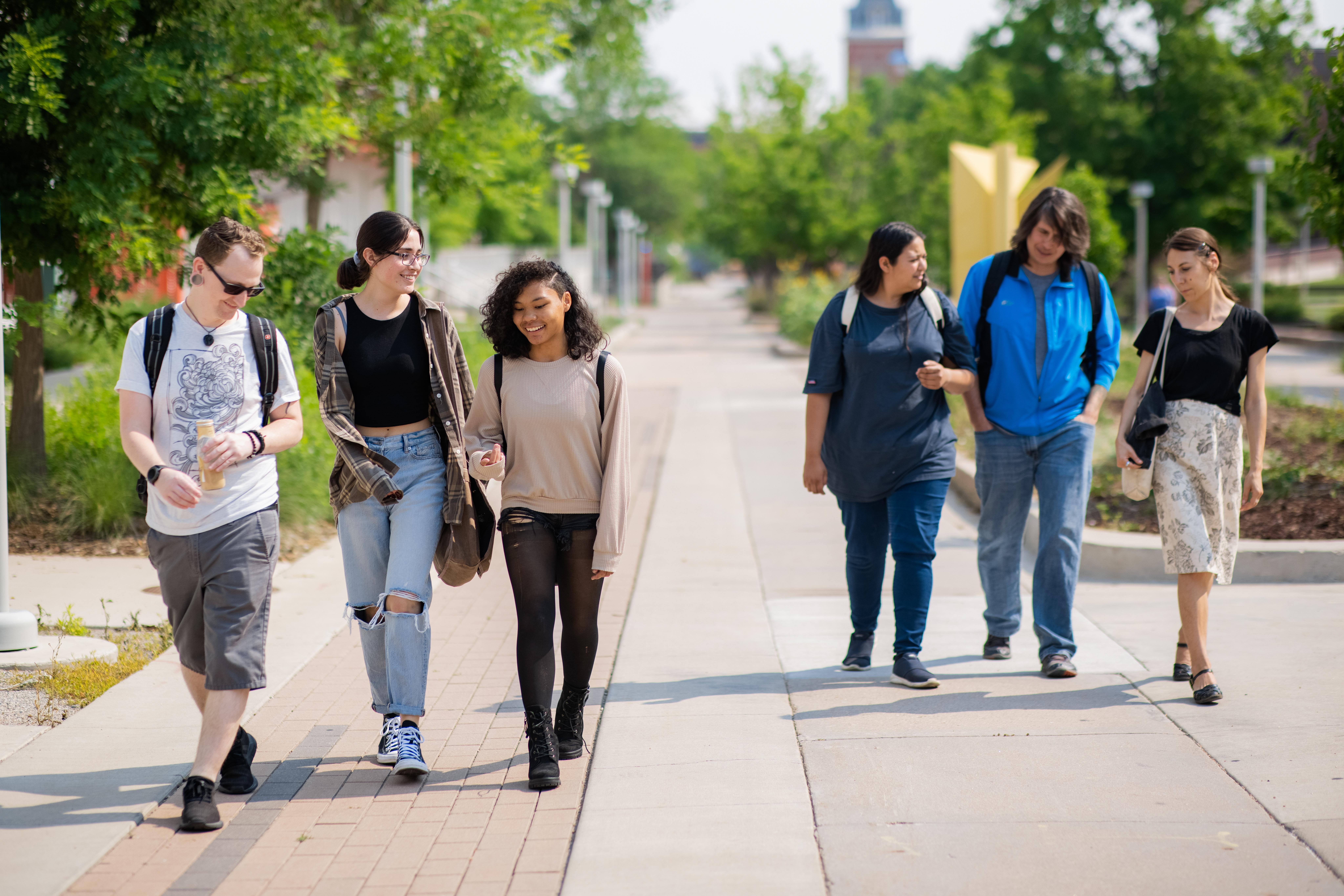 Students walking on MSU Denver campus